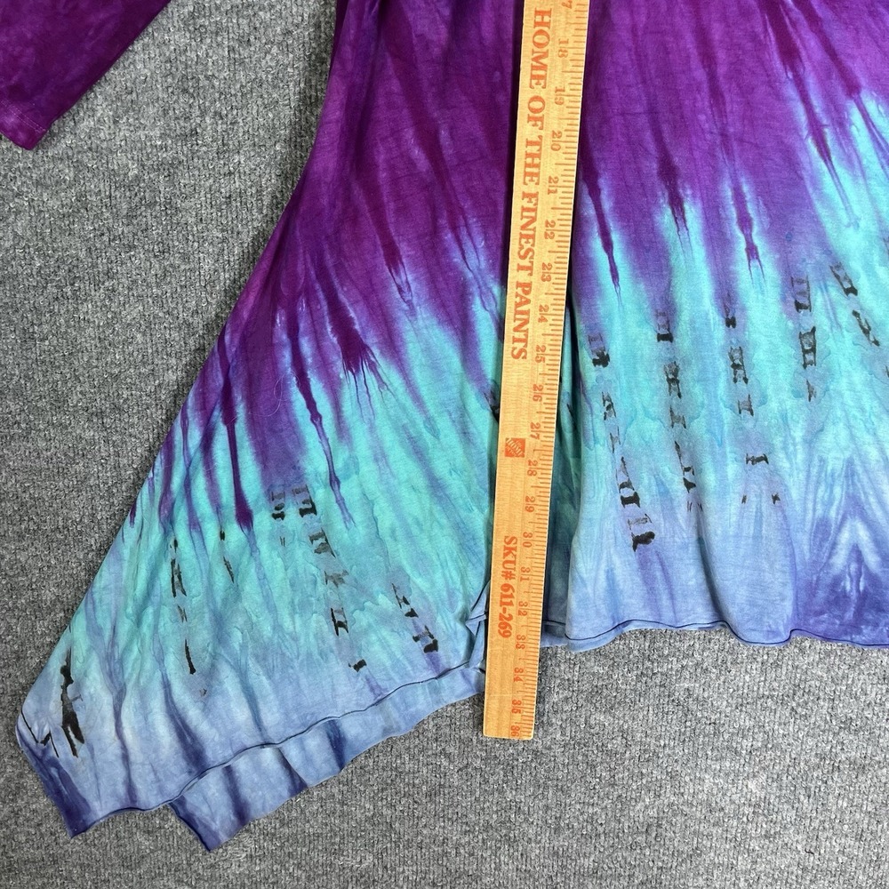 Art of Cloth Tunic Top XL Purple Blue Tie Dye Asymmetrical Lagenlook Festival - Picture 3 of 6